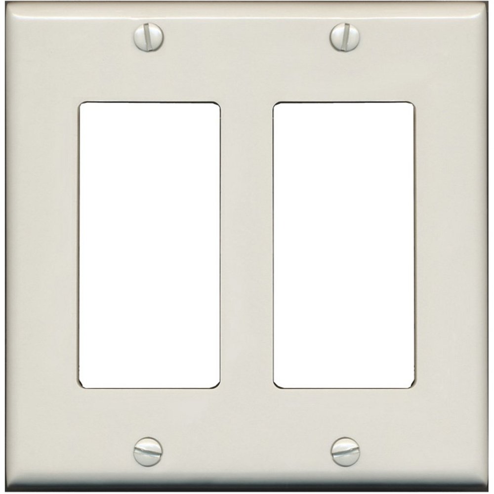 RiteAV Blank Wall Plate for Keystone Jacks - Light Almond 2 Gang Decorative
