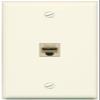 RiteAV 1 Gang Cat6 Ethernet Wall Plate - Light Almond 1 Port view 1