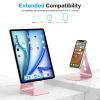 OMOTON Adjustable Tablet Stand for Desk, Upgraded Longer Arms for Greater Stability, T2 Tablet Holder with Hollow Design for Bigger Sized Phones and Tablets Such as iPad Pro/Air/Mini, Rose Gold view 2