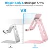 OMOTON Adjustable Tablet Stand for Desk, Upgraded Longer Arms for Greater Stability, T2 Tablet Holder with Hollow Design for Bigger Sized Phones and Tablets Such as iPad Pro/Air/Mini, Rose Gold view 3