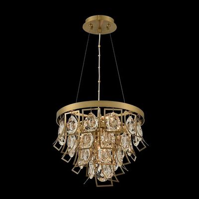 Allegri 031950-039-FR001 Carmella - Four Light Adjustable Pendant, Brushed Brass Finish with Firenze Clear Crystal