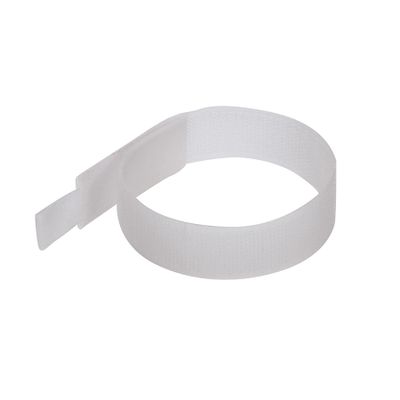 Dapetz 10Pk Hook & Loop Cable Ties - 150mm White Tough Nylon Eyelet for Simple Fitting