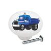 Blue Work Truck - Transportation Kids Room - DECORATIVE Glossy CERAMIC Cupboard Cabinet PULLS Dresser Drawer KNOBS view 1