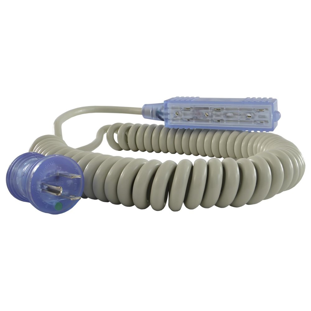 Conntek 29441-AS Medical Grade Powerstrip with Coiled Cord, (8 Feet)