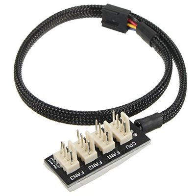 CoCocina 4P Female to 4-Port Male PC Host Case CPU PC Fan Hub Cable for Multi Way PWM Fan