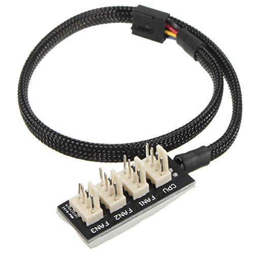 CoCocina 4P Female to 4-Port Male PC Host Case CPU PC Fan Hub Cable for Multi Way PWM Fan