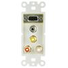 ACL Decora with 1 VGA, 3.5mm Stereo and 3 RCA (Red/White/Yellow) Female Couplers Wall Plate Insert, White, 1 Pack view 1