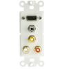 ACL Decora with 1 VGA, 3.5mm Stereo and 3 RCA (Red/White/Yellow) Female Couplers Wall Plate Insert, White, 1 Pack view 2