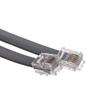 ACL 7 Feet RJ12 (6P/6C) Male to Male Telephone Flat Cable (Voice), Reverse, Silver Satin, 3 Pack view 1