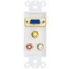 ACL Decora 1 VGA Coupler and 3 RCA Couplers (Red/White/Yellow), HD15 Female and RCA Female Wall Plate Insert, White, 1 Pack view 2