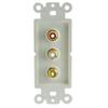ACL Decora 3 RCA Couplers (Red/White/Yellow), RCA Female Wall Plate Insert, White, 3 Pack view 2