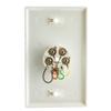 ACL 2 Line Telephone Wall Plate, RJ11, 4 Conductor, White, 4 Pack view 2