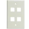 ACL Keystone 4 Port, Single Gang Wall Plate, White, 4 Pack view 1