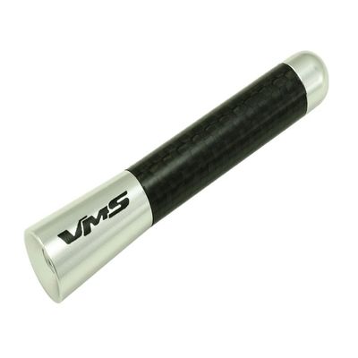 Silver with Black Real Carbon Fiber CNC Machined Billet Aluminum Short 3" inch Antenna Compatible with KIA