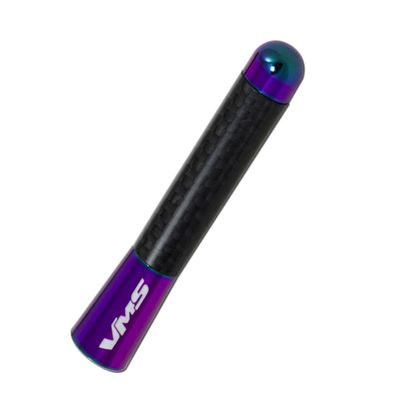NEO CHROME NEOCHROME with BLACK Real CARBON FIBER CNC Machined Billet Aluminum Short 3" inch Antenna for Honda Element DX EX LX