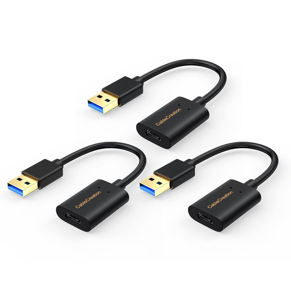 CableCreation 3-Pack USB C to USB Adapter, 5Gbps USB 3.1 to USB C Adapter
