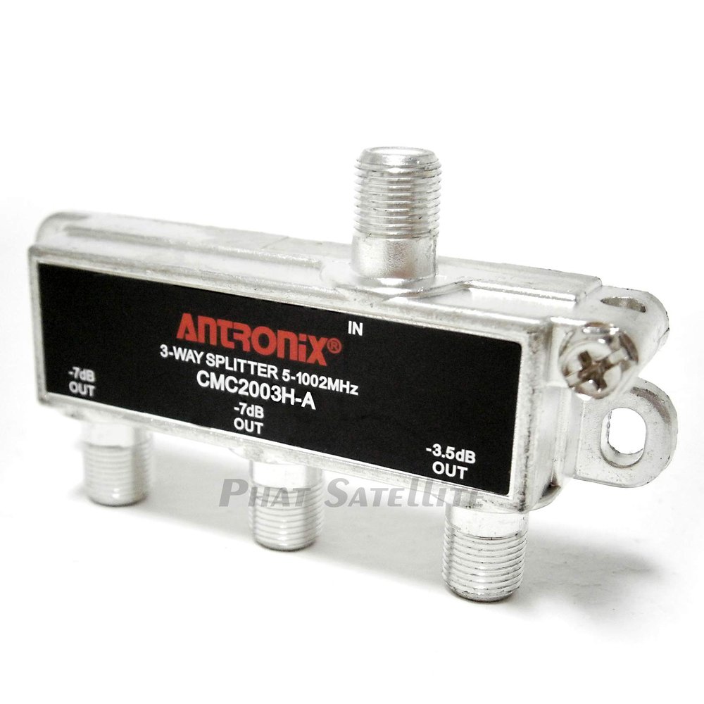 1 Piece CMC2003H-A Professional Grade Heavy Duty 3-Way Balanced 5-1002MHz Corrosion Resistant Plating RG6 RG59 RG7 RG8 RG11 Coaxial Cable Splitter for Charter, Time Warner, Cox, Comcast, HDTV