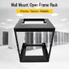 Raising electronics 12U Wall Mount Open Frame 19 Inch Server Equipment Rack Threaded 15 Inch Depth Black (12U) view 3
