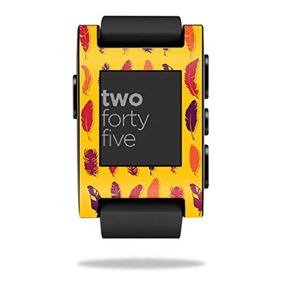 MightySkins Skin Compatible with Pebble Smart Watch Feathers | Protective, Durable, and Unique Vinyl Decal wrap Cover | Easy to Apply, Remove, and Change Styles | Made in The USA