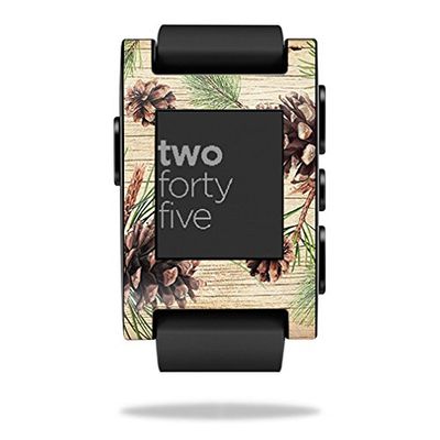 MightySkins Skin Compatible with Pebble Smart Watch Pine Collage | Protective, Durable, and Unique Vinyl Decal wrap Cover | Easy to Apply, Remove, and Change Styles | Made in The USA