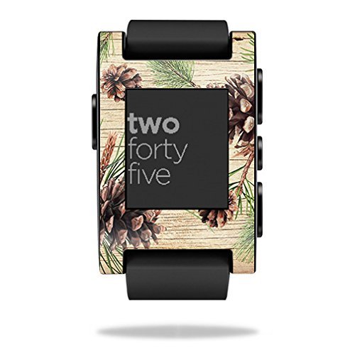 MightySkins Skin Compatible with Pebble Smart Watch Pine Collage | Protective, Durable, and Unique Vinyl Decal wrap Cover | Easy to Apply, Remove, and Change Styles | Made in The USA