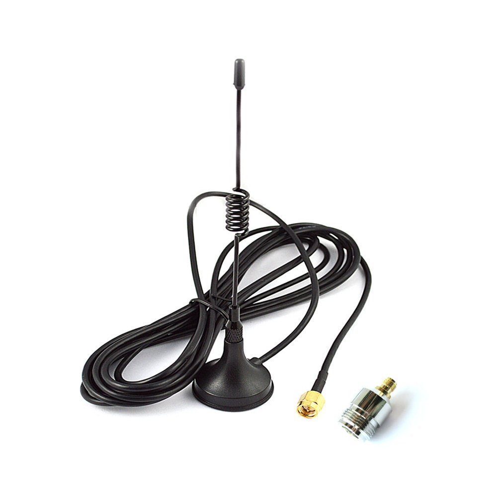 GSM Antenna 433Mhz 5dbi SMA Plug Connector Straight for Ham Radio (Antenna with SMA Female to N Female Adapter)