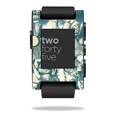 MightySkins Skin Compatible with Pebble Smart Watch Tan Seashells | Protective, Durable, and Unique Vinyl Decal wrap Cover | Easy to Apply, Remove, and Change Styles | Made in The USA