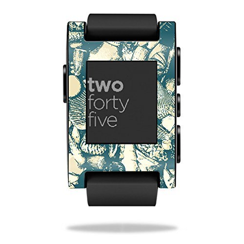 MightySkins Skin Compatible with Pebble Smart Watch Tan Seashells | Protective, Durable, and Unique Vinyl Decal wrap Cover | Easy to Apply, Remove, and Change Styles | Made in The USA