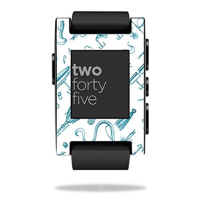 MightySkins Skin Compatible with Pebble Smart Watch Teal Lures | Protective, Durable, and Unique Vinyl Decal wrap Cover | Easy to Apply, Remove, and Change Styles | Made in The USA