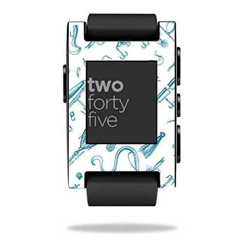 MightySkins Skin Compatible with Pebble Smart Watch Teal Lures | Protective, Durable, and Unique Vinyl Decal wrap Cover | Easy to Apply, Remove, and Change Styles | Made in The USA