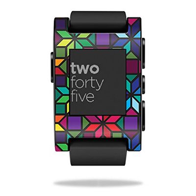MightySkins Skin Compatible with Pebble Smart Watch Stained Glass Window | Protective, Durable, and Unique Vinyl Decal wrap Cover | Easy to Apply, Remove, and Change Styles | Made in The USA