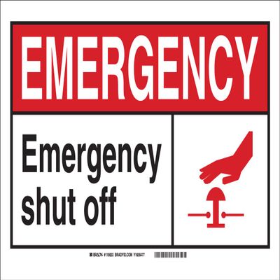 Brady 120734 Fire Emergency and Disaster Sign, Non-Reflective, Aluminum, 7" x 10" x 0.035", Black/Red/White