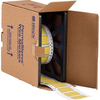 Brady 3FR-750-2-YL PermaSleeve Heat Shrink Tubing 2" x 1.25" H, Polyolefin, Yellow (Pack of 250)