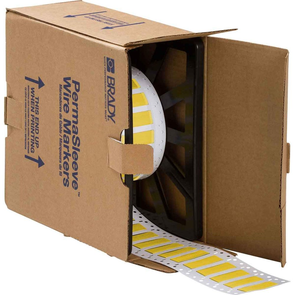 Brady 3FR-500-2-YL PermaSleeve Heat Shrink Tubing 2" x 0.851" H, Polyolefin, Yellow (Pack of 500)