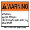 Brady Arc Flash Labels, Adhesive, Vinyl, 5" x 7" x 0.004", Black/Orange On White (Pack of 5) view 1
