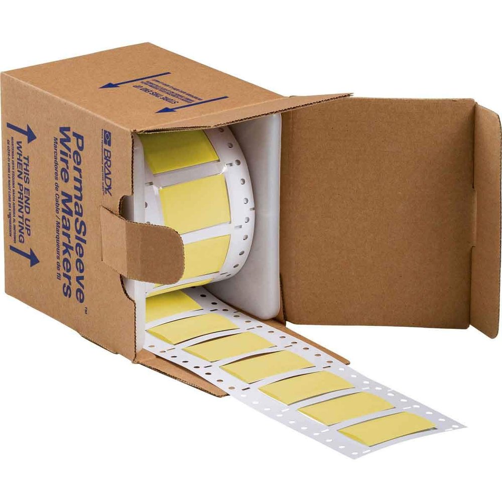 Brady 3FR-750-2-YL-S-2 PermaSleeve Heat Shrink Tubing 2" x 1.25" H, Polyolefin, Yellow (Pack of 200)