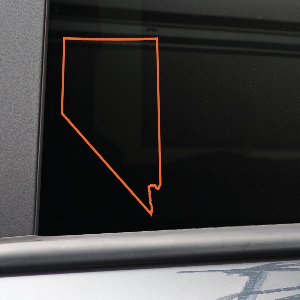 Nashville Decals Nevada Vinyl Decal Laptop Car Truck Bumper Window Sticker, 6" x 4", Orange
