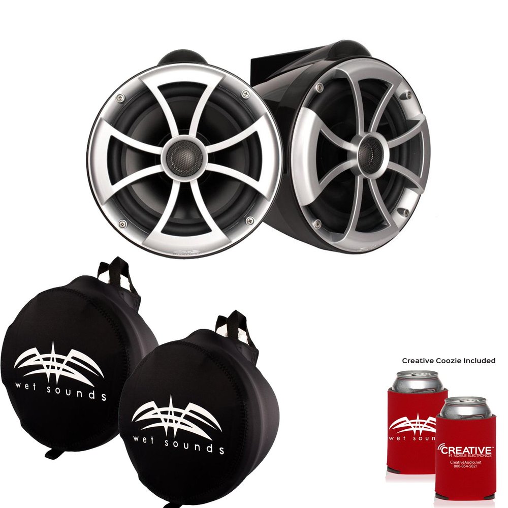 Wet Sounds ICON8-BX ICON Series X-Mount Wake Tower Speakers (Pair) Suitz8 Speaker Covers