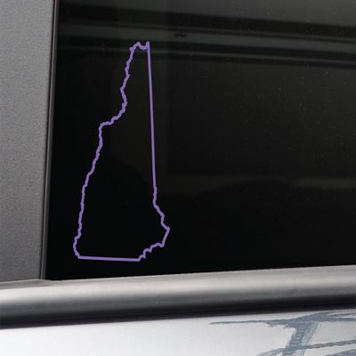 New Hampshire Vinyl Decal Laptop Car Truck Bumper Window Sticker, 6.5" x 3.5", Purple