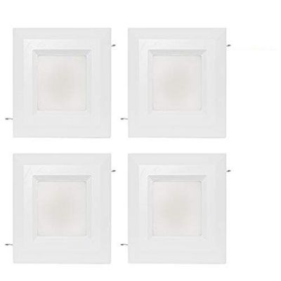 Westgate 15 Watt 6" Inch Recessed Lighting Kit with Baffle Trim - Square Shaped LED Retrofit Downlight - Premium Dimmable Light Fixture - Best Ceiling Lights - ETL Listed (2700K Warm White 4 Pack)