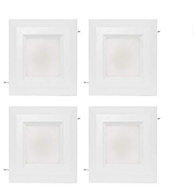Westgate 15 Watt 6" Inch Recessed Lighting Kit with Baffle Trim - Square Shaped LED Retrofit Downlight - Premium Dimmable Light Fixture - Best Ceiling Lights - ETL Listed (5000K Bright White 4 Pack)