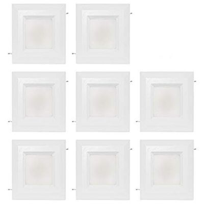 Westgate 15 Watt 6" Inch Recessed Lighting Kit with Baffle Trim - Square Shaped LED Retrofit Downlight - Premium Dimmable Light Fixture - Best Ceiling Lights - ETL Listed (3000K Soft White 8 Pack)
