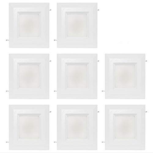 Westgate 15 Watt 6" Inch Recessed Lighting Kit with Baffle Trim - Square Shaped LED Retrofit Downlight - Premium Dimmable Light Fixture - Best Ceiling Lights - ETL Listed (3000K Soft White 8 Pack)