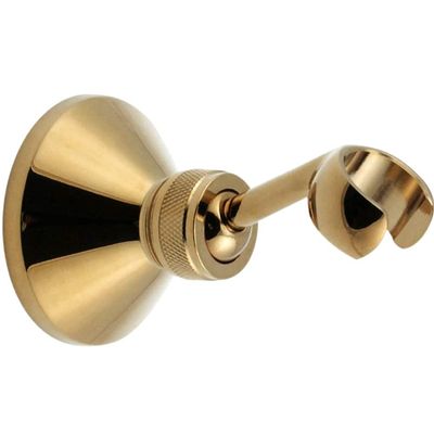 TINTON LIFE Universal Bathroom Adjustable Shower Head Wall Mount Holder Base Removable Bracket Shower Head Adapter for Kids or Adults(Triangle Titanium Gold)