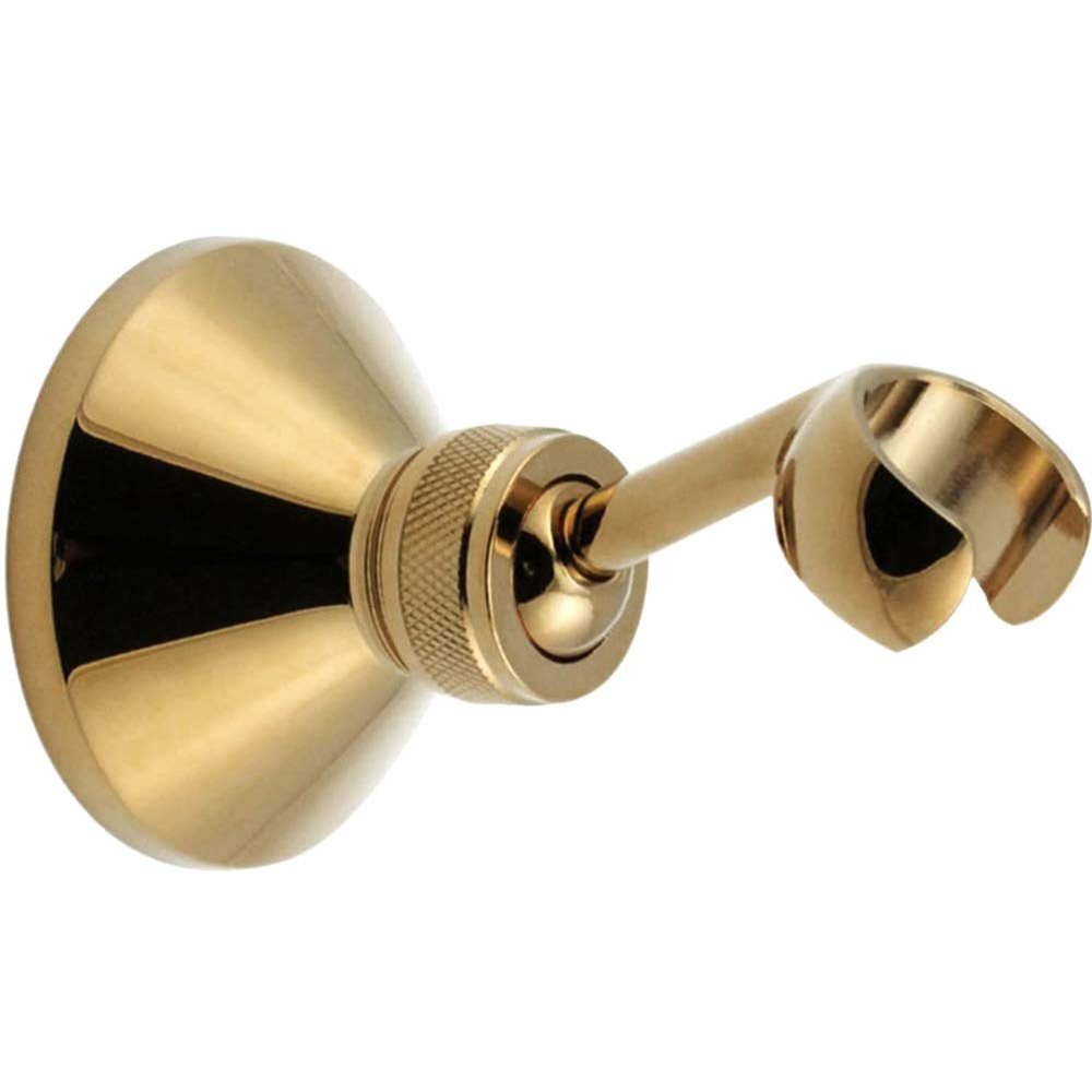 TINTON LIFE Universal Bathroom Adjustable Shower Head Wall Mount Holder Base Removable Bracket Shower Head Adapter for Kids or Adults(Triangle Titanium Gold)