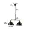 RUNNUP Industrial 25" Width Vintage Retro Hanging Steam Punk Dome Shaped Island Light in Black Finish 2 Lights view 2