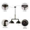 RUNNUP Industrial 25" Width Vintage Retro Hanging Steam Punk Dome Shaped Island Light in Black Finish 2 Lights view 3