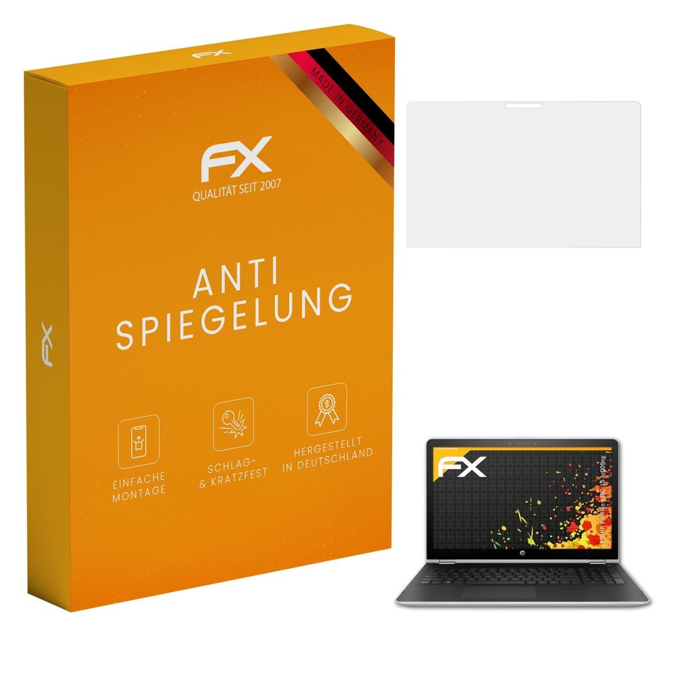 atFoliX Screen Protector compatible with HP Pavilion x360 15-br009ng Screen Protection Film, anti-reflective and shock-absorbing FX Protector Film (2X)