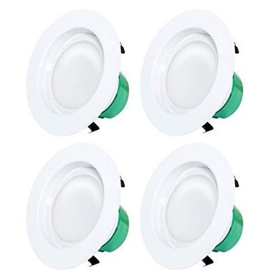 Westgate Lighting 12 Watt 4" Inch Recessed Lighting Kit Dimmable LED Retrofit Downlight with Integrated Smooth Trim 120V (6500K Daylight 4 Pack)