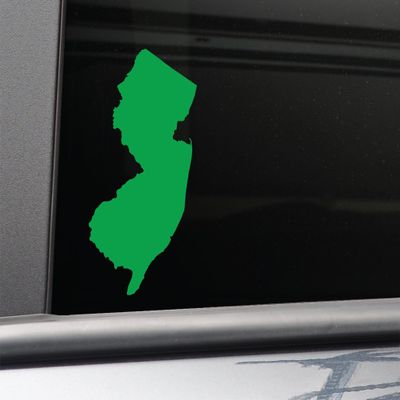Nashville Decals New Jersey Vinyl Decal Laptop Car Truck Bumper Window Sticker, 6.5" x 3.5", Lime Green